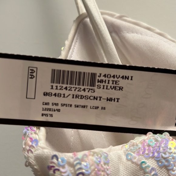 White and silver sequin gown, perfect for bridal / wedding events, never worn - Picture 4 of 4